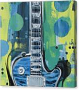 Blue Gibson Guitar Canvas Print