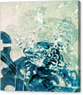Blue Glass And Bubbles A Painterly Abstract Canvas Print