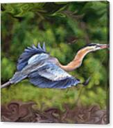 Blue Heron Flight Canvas Print