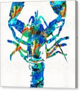 Blue Lobster Art By Sharon Cummings Canvas Print