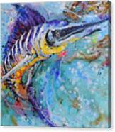 Blue Marlin's Twist Canvas Print
