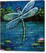 Blue Moon Dragonfly Canvas Print