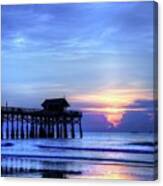 Blue Morning Over Cocoa Beach Pier Canvas Print