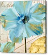 Blue Mountan Poppy With Gold Canvas Print