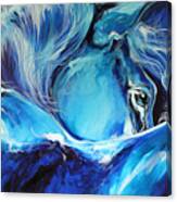 Blue Night Abstract Equine Canvas Print