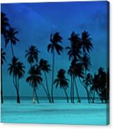 Blue Palms Canvas Print