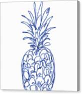 Blue Pineapple- Art By Linda Woods Canvas Print