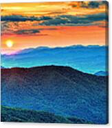 Blue Ridge At Sunset Canvas Print