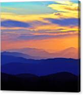 Blue Ridge Sunset, Virginia Canvas Print