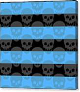 Blue Skull Stripes Canvas Print