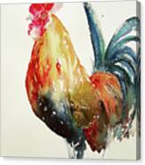 Blue Tailed Rooster Canvas Print
