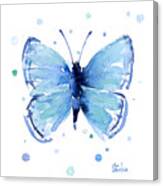 Blue Watercolor Butterfly Canvas Print