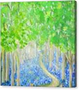 Bluebell Wood With Butterflies Canvas Print