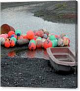 Boat And Buoys Canvas Print