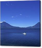 Boat On Lake Atitlan Guatemala Canvas Print