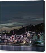 Boathouse Row Philly Pa Night Canvas Print