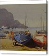 Boats At Quay Canvas Print