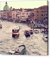 Boats Of Venice Canvas Print