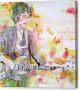 Bob Dylan - Watercolor Portrait.15 Canvas Print