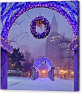 Boston Blue Christmas Canvas Print