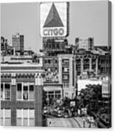 Boston Citgo Sign Black And White Photo Canvas Print