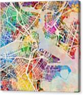 Boston Massachusetts Street Map Canvas Print