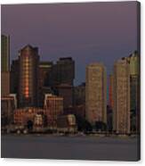Boston Moonset And Sunrise Canvas Print
