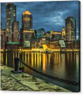 Boston Skyline At Night - Cty828916 Canvas Print