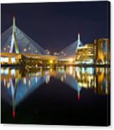 Boston Zakim Bridge Reflections Canvas Print