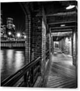 Boston's Skyline From The Fort Point Channel Harborwalk Canvas Print