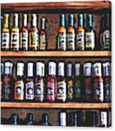 Bottles Of Hot Sauce Canvas Print