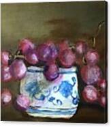 Bowl Of Grapes Canvas Print
