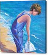 Boy At The Beach Canvas Print