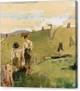 Boys On A Hillside Canvas Print