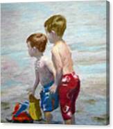 Boys On The Beach Canvas Print