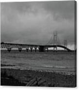 Bridge In The Clouds Mono Canvas Print