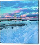 Bridge Mackinac Blue Ice -a6131  Pure Michigan Canvas Print
