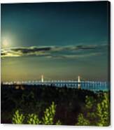 Bridge Mackinac Full Moon -4201 Canvas Print