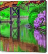 Bridge Pond Reflections Canvas Print