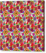Bright And Cheery Floral Pattern Canvas Print