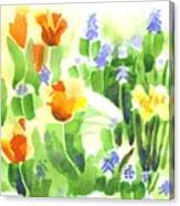 Brightly April Flowers Canvas Print