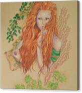 Brigit Celtic Goddess Red Hair Girl Canvas Print