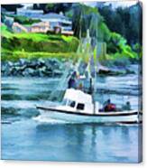 Brookings Boat Oil Painting Canvas Print