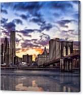 Brooklyn Bridge Manhattan Sunset Canvas Print