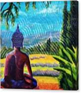 Buddha Atop The Lavender Farm Canvas Print