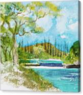 Bugny Trees At Kanumera Bay, Ile Des Pins Canvas Print