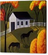 Bursting Gold - Horse Country Barn Landscape Canvas Print