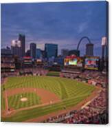 Busch Stadium St. Louis Cardinals Ball Park Village Twilight #3c Canvas Print