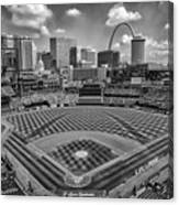 Busch Stadium St. Louis Cardinals Black White Ballpark Village Canvas Print