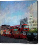 Buses On Westminster Bridge Canvas Print